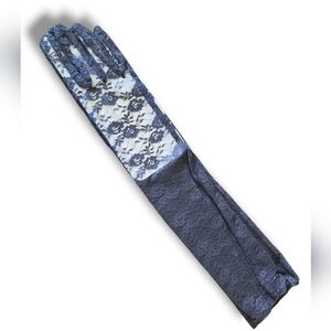 Long Lace Gloves, Sheer, Black - NEW! elegant, goth, punk, Halloween, flapper